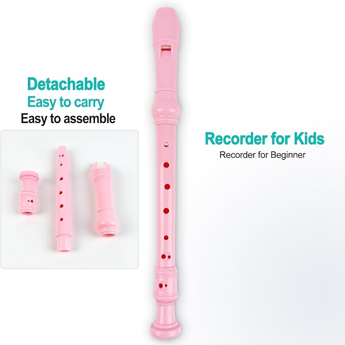 Toddler Musical Instruments Toy Trumpet, Harmonica, Recorder Flute for Kids Baby, Musical Toys Set for Children Boys Girls Ages 2 3 4 5, Pink (Pink)