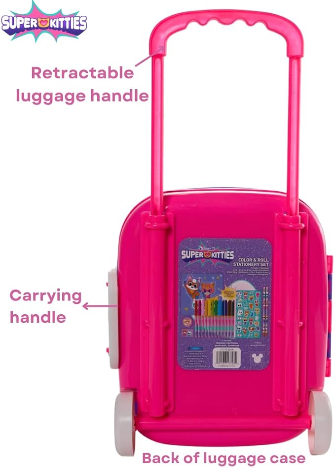Disney Junior Super Kitties Color and Roll Activity Set with Carrying Case, Stickers, & Art Supplies