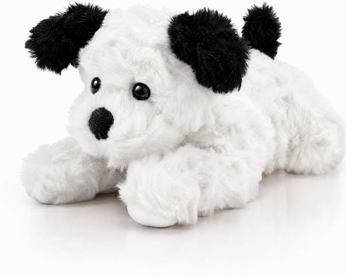 12" Dog Stuffed Animal Plush Toys for Kids, Cute Black and White Puppy Stuffed Animals, Plushies for Girls, Boys and Babies, Dog Plush Toys for Easter Basket Stuffers, Birthday Gifts