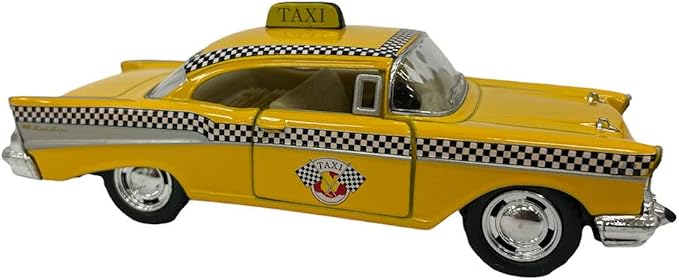 KiNSMART 1957 Chevy Bel Air Coupe 1:40 Scale 5" Die Cast Metal Classic Toy Car (Taxi)