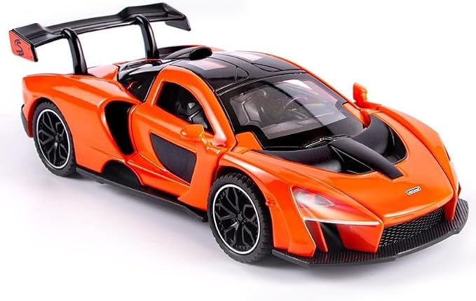 Fast & Furious 1:32 McLaren Senna Diecast Cars,Toy Cars with Light Sound and Pull Back,Birthday Gifts for Boys and Boyfriends(Orange)