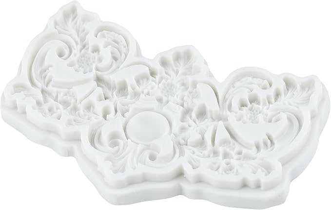Baroque Style Polymer Clay Molds Baroque Scroll Relief Silicone Mold for Jewelry Making Epoxy Resin Casting Air Dry Polymer Clay Craft