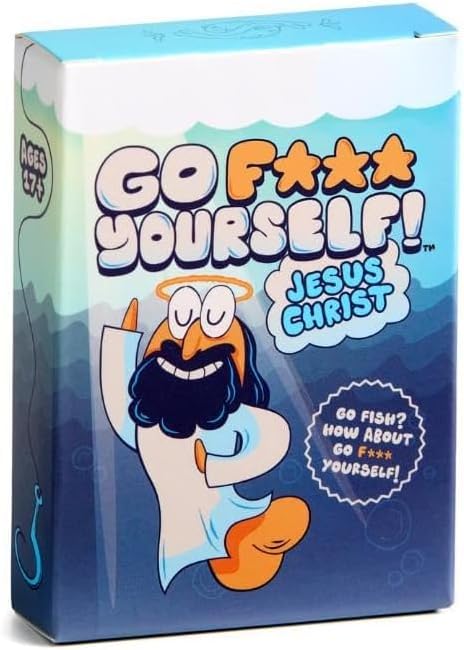 Go F Yourself Jesus Christ! – The Grown Up Go Fish Card Game You've Always Wanted | Hilarious Party Game for Grown Ups, 2+ Players | 52 Cards, 13 Unique Pairs