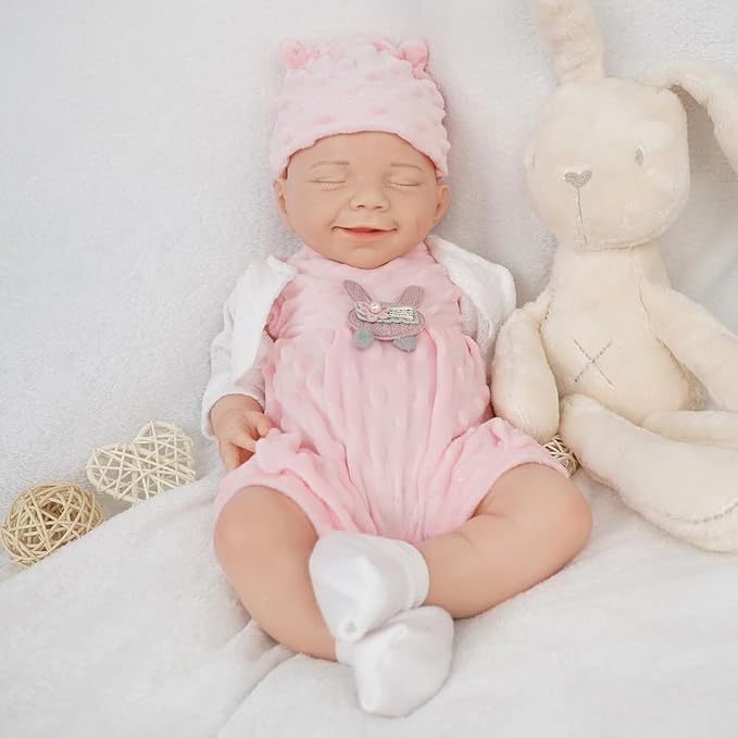 Girl 18 Inch, Silicone Reborn Baby Dolls, Realistic Baby Doll, Not Vinyl, Posable Newborn, Reborn Baby Dolls Silicone Full Body