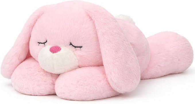 Weighted Easter Bunny Stuffed Animal Soft Weighted Rabbit Plushes Cute Pink Bunny Plush Toy Birthday Easter Gifts for Kids Boys Girls Adults (20" 4 lbs)