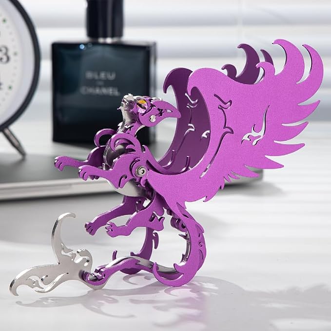 3D Metal Puzzles Toys The Meow Meow Family King and Princess Cat DIY Handmade Assembled Model Kits Ornaments Christmas New Year and Birthday Gifts for Adult (Princess Cat Purple)