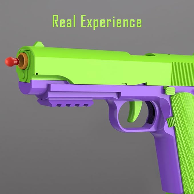 Dreamplay Shell Ejecting Toy Gun, Automatic Pull Back Action Education Model Toy for Kids Gifts
