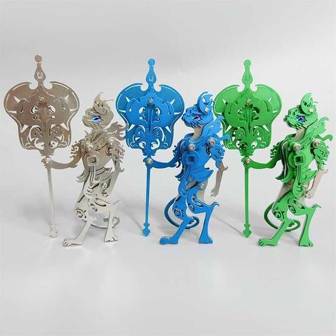 3D Metal Puzzles Toys The Meow Meow Family King and Princess Cat DIY Handmade Assembled Model Kits Ornaments Christmas New Year and Birthday Gifts for Adult (Iran Fan Elder Cat Green)