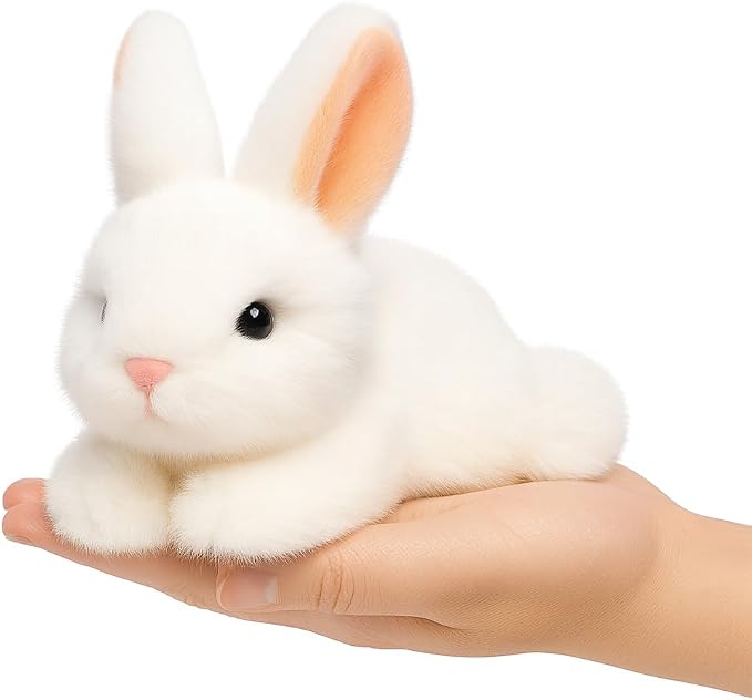 Adorable Easter Bunny Stuffed Animal Soft White Rabbit Plush Toy Cute Birthday Easter Gifts for Boys Girls Kids Toddlers