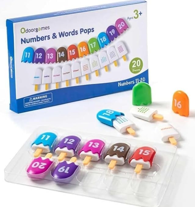 Mini Number Pops 11-20 — Number Learning Toys,Toddler Counting & Color Matching Toys for Kids