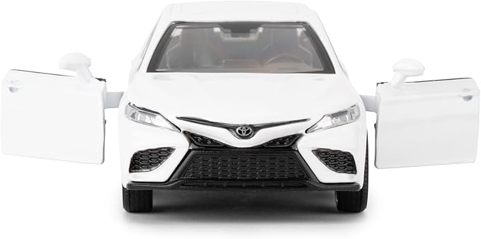 RMZ City 1:36 Camry XSE Car Model, Diecast Pull Back Model Toy Car, Doors Open, Collection Kids Toy for Aged 3 and up, Gift White