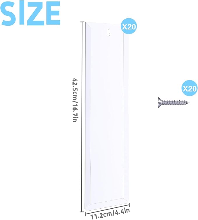 20 PCS Model Car Display Case Wall Mount 4.4" Wx16.7 H, Diecast Blister Packed Toy Car Organizer Holds Up to 140 Cars, Compatible with Packaged Cars Display Shelf Rack Wall Storage