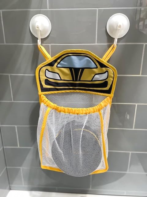 Race Car Bath Toy Set for Toddlers, Suction Cup Bath Track, 8 Piece Set with Mesh Storage Bag, Ages 3+ Montessori Play