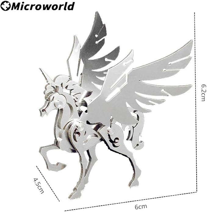 Microworld 3D Metal Puzzle, Mechanical Unicorn Metal Model Kits, Steel Warcraft Collection Challenge Brain Teaser DIY Art Craft Decoration 3D Puzzles for Adults