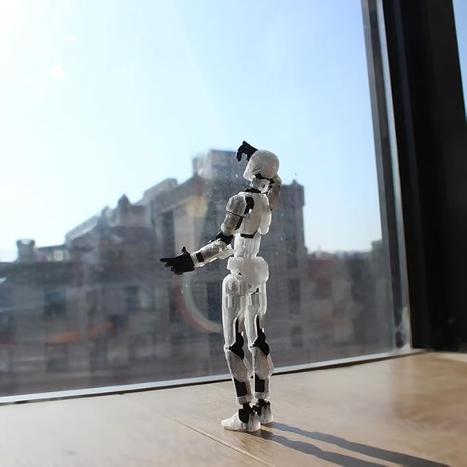 DANONI Titan 13 Action Figure, Lucky Robot Action Figures,Creative 3D Printed Action Figure,Multi Jointed Action Figures Desktop Decorations for Kids Adult(Transparent-Assembly Completed)