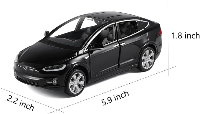 1/32 Model x Metal Die Casting Toy Car for 3 to 12 Year Old Boy Pull Back Car Toy with Sound and Lights (Black)