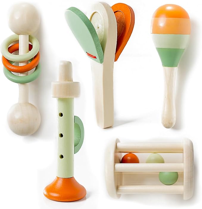 Montessori Toddler Musical Instruments Set for Ages 3+, Wooden Music Toys That Build Coordination, Rhythm & Sensory Skills by Playfully