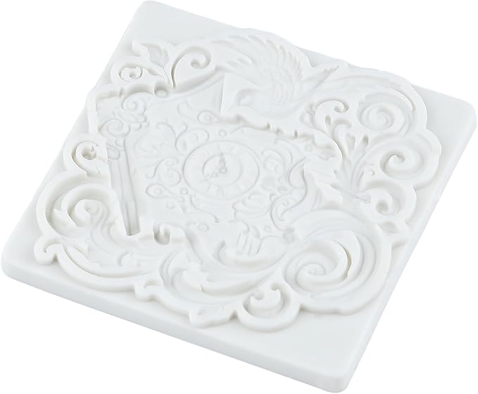 Vintage Clock Polymer Clay Molds Baroque Cuckoo Clock Silicone Mold for Jewelry Making Epoxy Resin Casting Air Dry Polymer Clay Craft