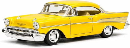 KiNSMART 1957 Chevy Bel Air Coupe 1:40 Scale 5" Die Cast Metal Classic Toy Car (Yellow)
