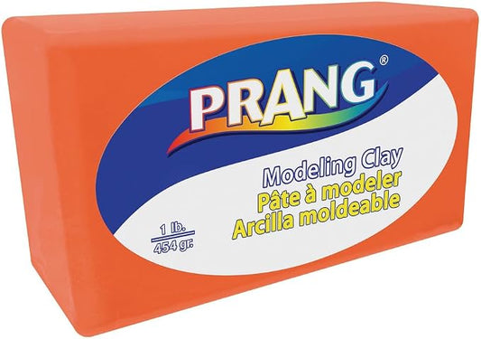 Prang Modeling Clay, Orange, 1 lb. Block | Pliable, Non-Hardening, Non-Staining, Easy Clean-Up, Perfect for Preschool and Elementary Aged Children