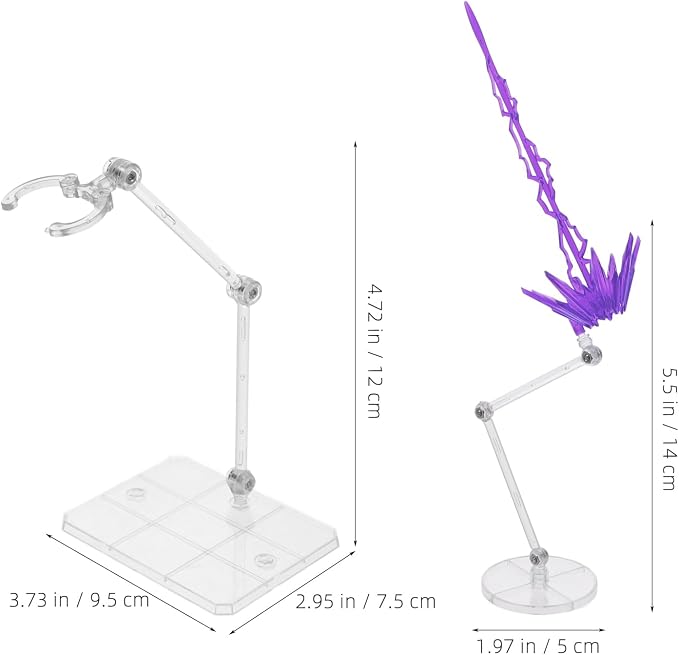 Totority Anime Action Figure Display Stand with Energy Effect Plastic Model Support Base for Collectibles and Home Decor 5.5 X 4.7 X 2 Inches