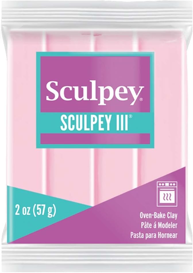 Sculpey III® Polymer Oven-Bake Clay, Ballerina Pink, Non Toxic, 2 oz. bar, Great for Modeling, Sculpting, Holiday, DIY, Mixed Media and School Projects.Perfect for Kids & Beginners!