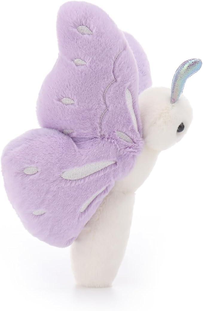 Apricot Lamb Purple Butterfly Stuffed Animals for Kids, Soft Cute Plush Toys for Baby Girl and Boy, 7.5 Inches