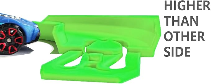 Racetrack Connectors Compatible with Hot Wheels, 90 Degree Banked Turn, 4 Packs(Green)