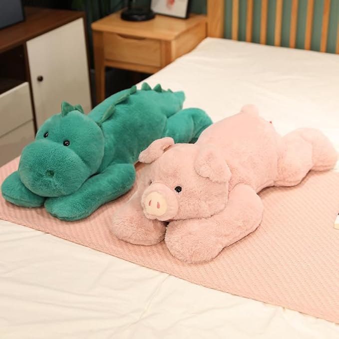 OSOCU® Microwavable & 1.8 LB Weighted Stuffed Animal - Pink Pig Heating Pad with Lavender & Tourmaline - Soothing Warm Heatable Plush Toy for Menstrual Cramps, Muscle Aches, Shoulder Tension