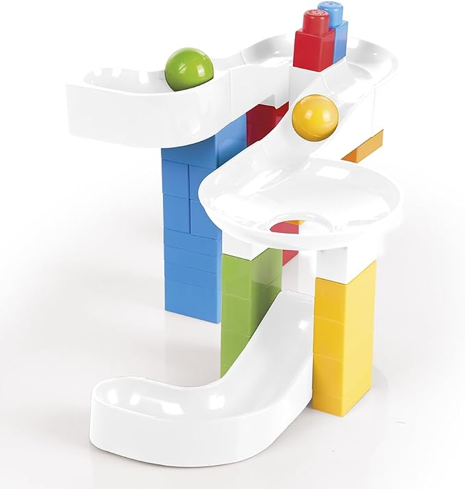 DOLU 41 Pcs Marble Run Big Tube Ball Tower with Building Blocks Playset for Learning Game Play, Educational Toys for Kids and Toddlers Age 12+ Months