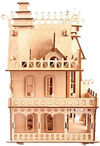 3D Puzzle House, Fantasy Villa Model Kit DIY Miniature Dolls House Kits Birthday Gift for Adults (Fantasy Villa)
