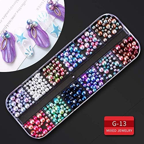 Artdone 9 boxes Nail Rhinestones Glitter Gems Diamonds Studs Crystals Sequins Kit With 1 Tweezers and 3 Pen for Nail Art Supplies Accessories