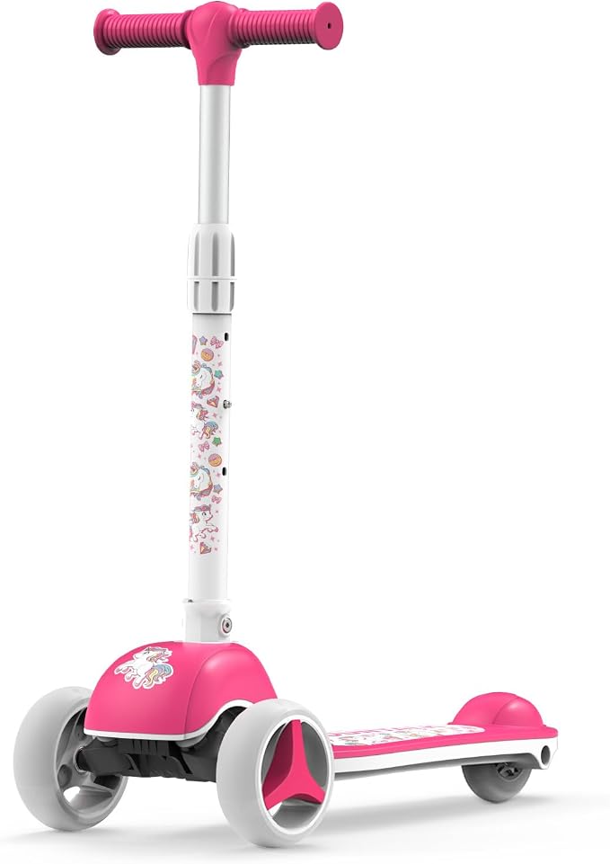 MOUNTALK Kids Scooter for Ages 1-12 Years, 3 Wheels Toddler Scooter for Children Age 1-3/3-5/5-8/8-12 Boys and Girls with Adjustable Heights and LED Wheels