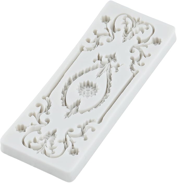 Baroque Polymer Clay Mold Curlicues Scroll Relief Lace Silicone Molds Vintage Relief Flower Filigree Mold for DIY Crafts Epoxy Resin Casting Air Dry Polymer Clay Plaster Jewelry Making