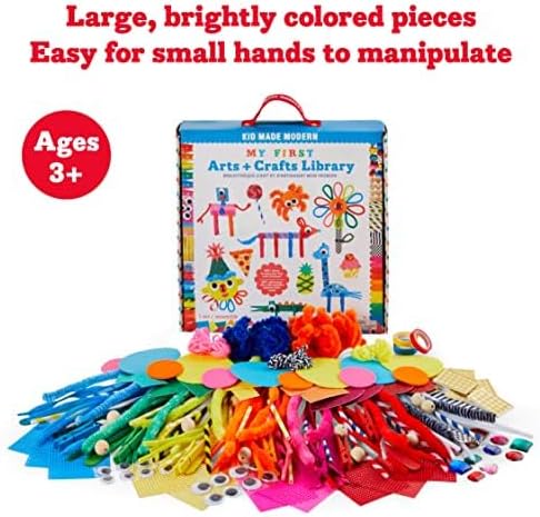 Kid Made Modern My First Arts & Crafts Set for Kids Ages 3 4 5 6 7 8+ - Ideal Preschool Craft Kits for Boys & Girls Toddler - 200+ Pieces Bulk Craft Supplies & Materials Kit for Fun Art Projects