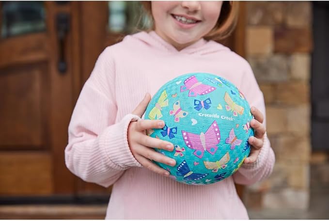 Crocodile Creek Playground Ball - Durable Rubber Ball for Kids Ages 3 and Up - Bouncy Inflatable Ball for Kickball, Indoor Games, and Outdoor Sports - PVC-Free