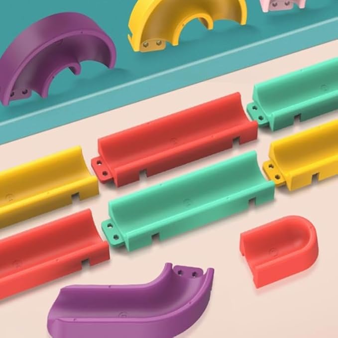 Rolling Run Building Track Toy Set for Kids - STEM Ball Drop Marble Blocks, DIY Wall Bath Maze Game Gifts for Toddler Boy Girl Age 3-8 Year Old