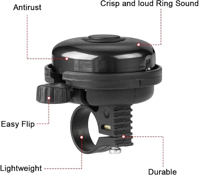 Accmor Classic Bike Bell, Aluminum Bicycle Bell, Loud Crisp Clear Sound Bicycle Bike Bell for Adults Kids