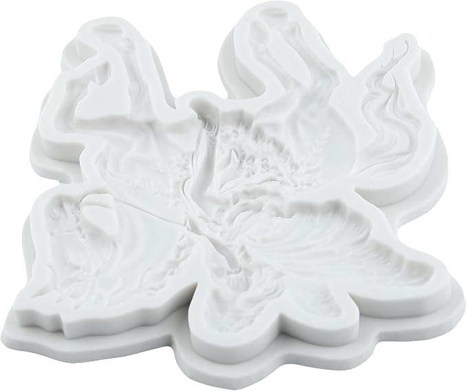 Flower Fairy Riding a Horse Polymer Clay Mold Flower Fairy Horse Silicone Molds for DIY Craft Epoxy Resin Casting Polymer Clay Tools Crafts Air Dry Jewelry Making