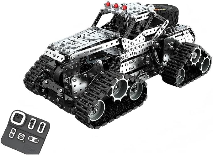 Building Sets Stem Assembly Metal 3-D Puzzle Off-Road Model Car Building Kit Construction Set Toys Assemble Remote Control Snowmobile 1929PCS/Included Motor