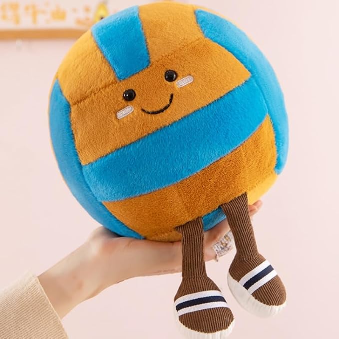 11" Cute Football Plush Toys Soft Stuffed Sport Throw Pillow Plush Ball Gift for Kids Birthday and Christmas Decoration (Volleyball - Yellow)