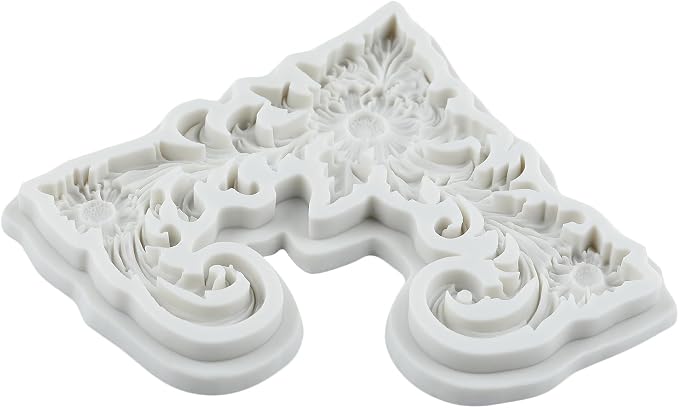 Baroque Polymer Clay Molds Curlicues Scroll Lace Silicone Mold Baroque Relief Flower Mold for Epoxy Resin Casting DIY Crafts Air Dry Polymer Crafts Supplies Clay Tools