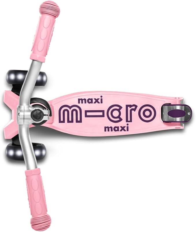 Micro Kickboard | Maxi Deluxe Pro LED Kids Scooter for Ages 5–12 | Children up to 110 lbs | 3 Wheel Lean-to-Steer Design | Chopper-Style Handlebar | Wide PU LED Wheels | Swiss Design