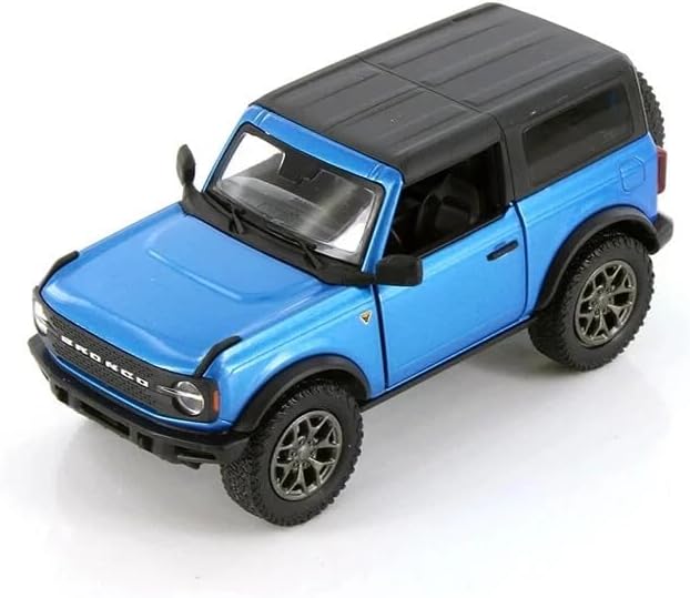KiNSMART - 2022 Ford Bronco SUV 5 Inch 1:34 Scale Die Cast Metal Model Toy Truck (Blue Hardtop)