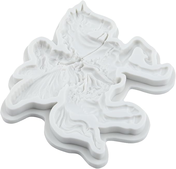 Flower Fairy Riding a Horse Polymer Clay Mold Flower Fairy Horse Silicone Molds for DIY Craft Epoxy Resin Casting Polymer Clay Tools Crafts Air Dry Jewelry Making