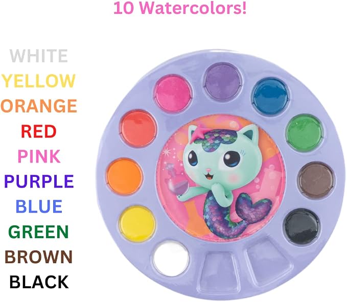 Innovative Designs Gabby's Dollhouse Creativity Fun Kids Art Set for Coloring, Painting, and Crafts