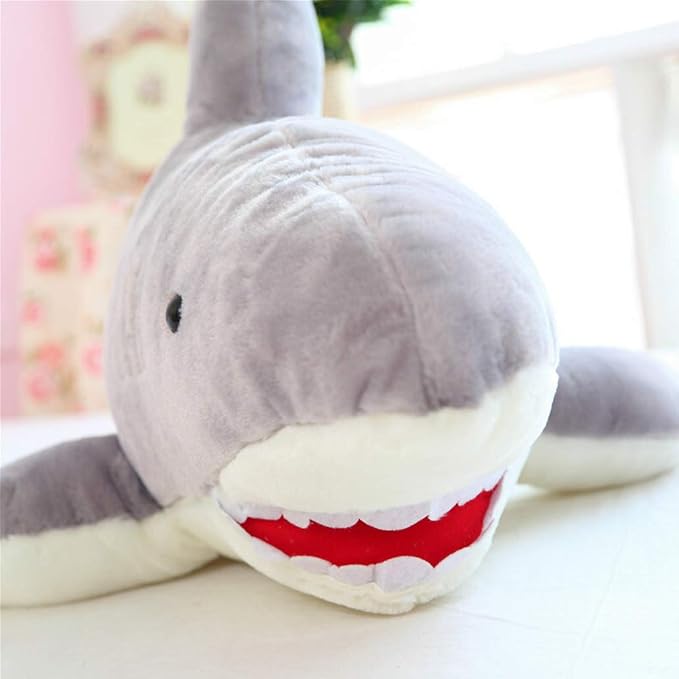 Stuffed Shark Animal Plush Toy 16 Inch Long Great White Animal Stuffed Plushies Super Soft Cute Cuddly Pillow Cushion Stuff Dolls Gift for Children Kids Boys Girls Room Decor Bedtime, 16Inches