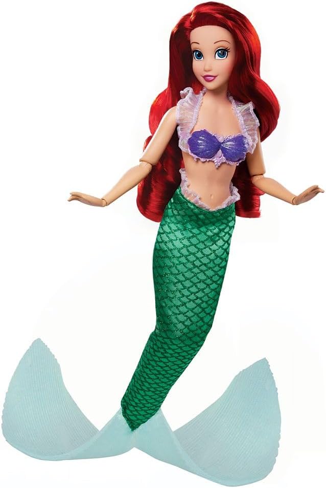 Disney Store Official Ariel Story Doll - 11 Inches - Includes Coloring Book and Additional Dress, Princess Doll in Classic Outfit, Disney Princess Toys