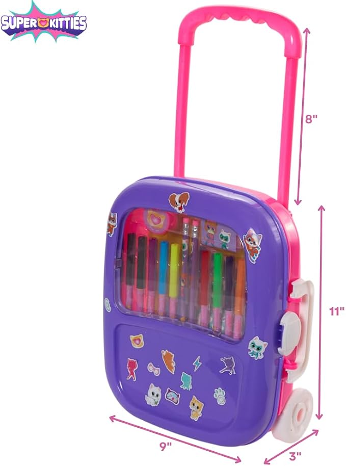 Disney Junior Super Kitties Color and Roll Activity Set with Carrying Case, Stickers, & Art Supplies