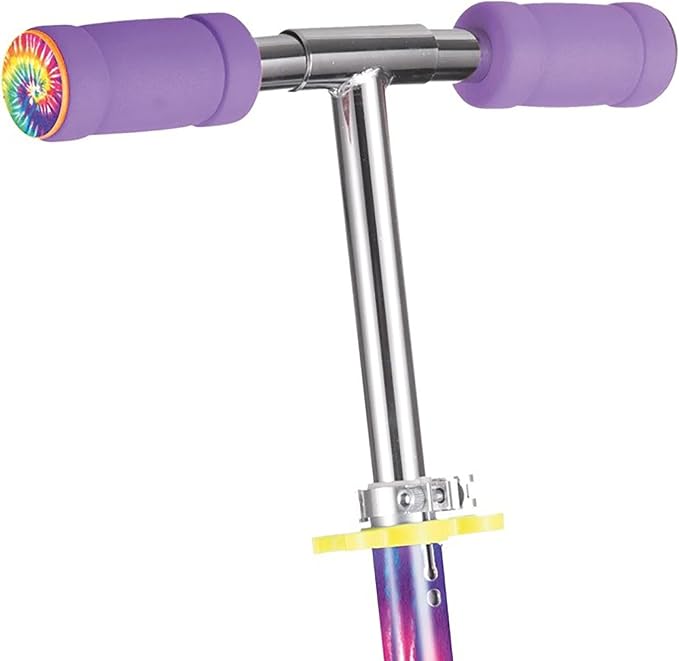 Ozbozz Tie Dye Foldable Scooter - Light UP Wheels - Ages 5 and up. Adjustable Handlebar Height 28.5" - 32.5"